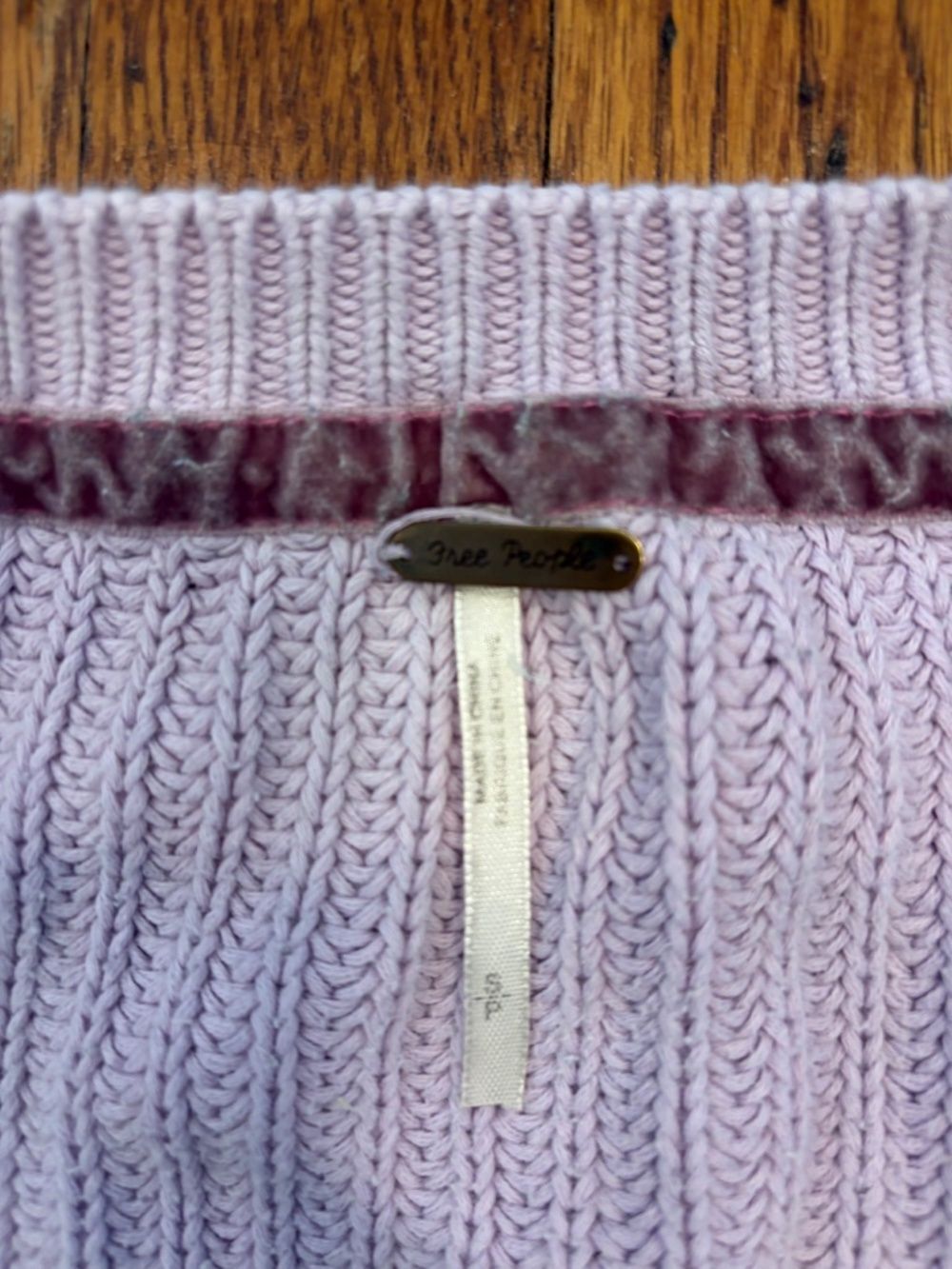 Free People Purple Cropped Sweater | 70s Boho Fairycore - Picture 3 of 8